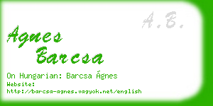 agnes barcsa business card